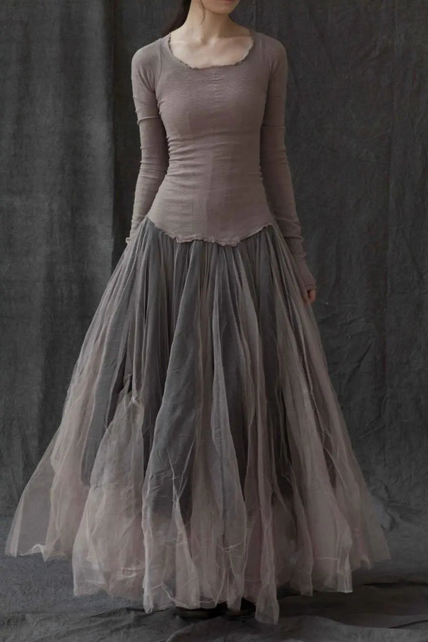 MARC LE BIHAN 21900 Classic Ballet Dress Collection, Handcrafted with Silk, Three-Layer Tulle, MLB-21900-HUA (Floral Pattern)